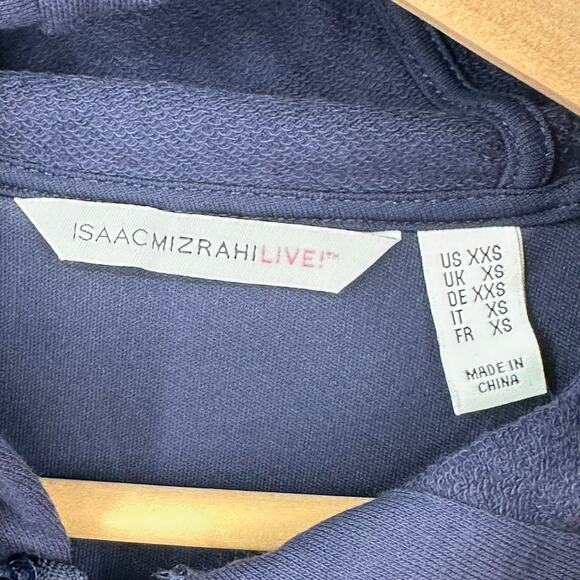 Isaac Mizrahi Live! Blue Sequined Hoodie Full Zip Jacket Womens 2XS XXS NWOT - Picture 6 of 16